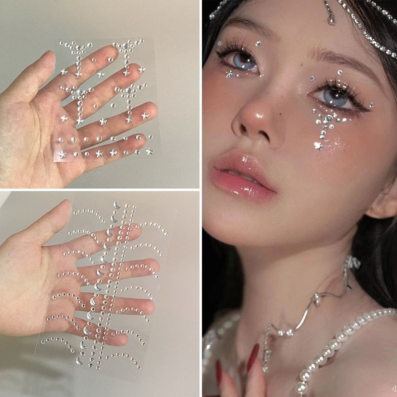 Electronics & Gadgets Beginning With D - Face Stickers Shiny Crystal Tear Drop