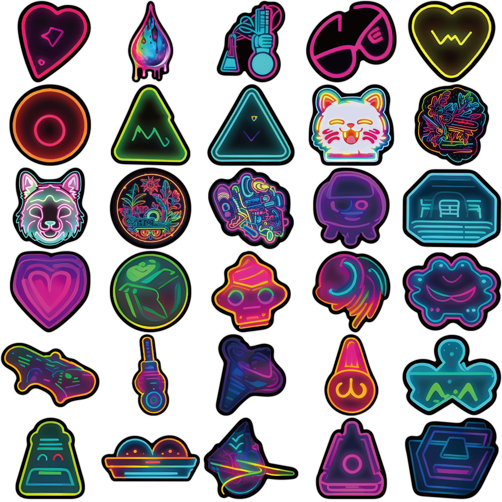 60-Piece Neon Style Stickers - - Electronics Gadgets Store review and price